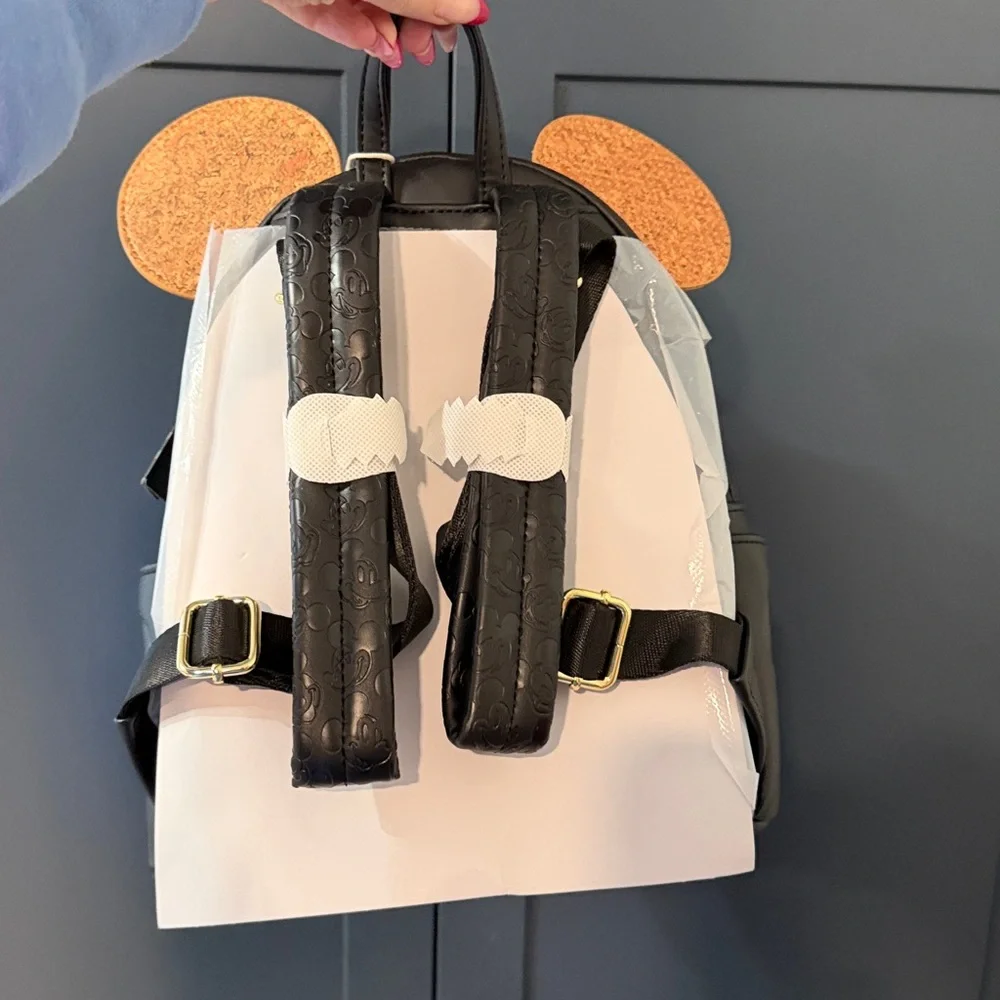 New with Tags- Loungefly Disney Mickey Mouse Cork Ears Pin Display Mini Backpack - Picture 4 of 7